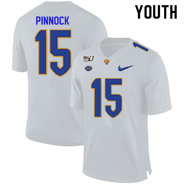 2019 Youth #15 Jason Pinnock Pitt Panthers College Football Jerseys Sale-White